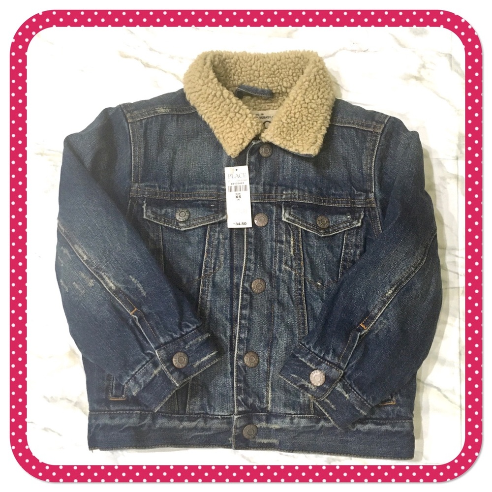 💝 THE CHILDREN’S PLACE 💝 new denim fleece lined girl’s jacket size XS 4